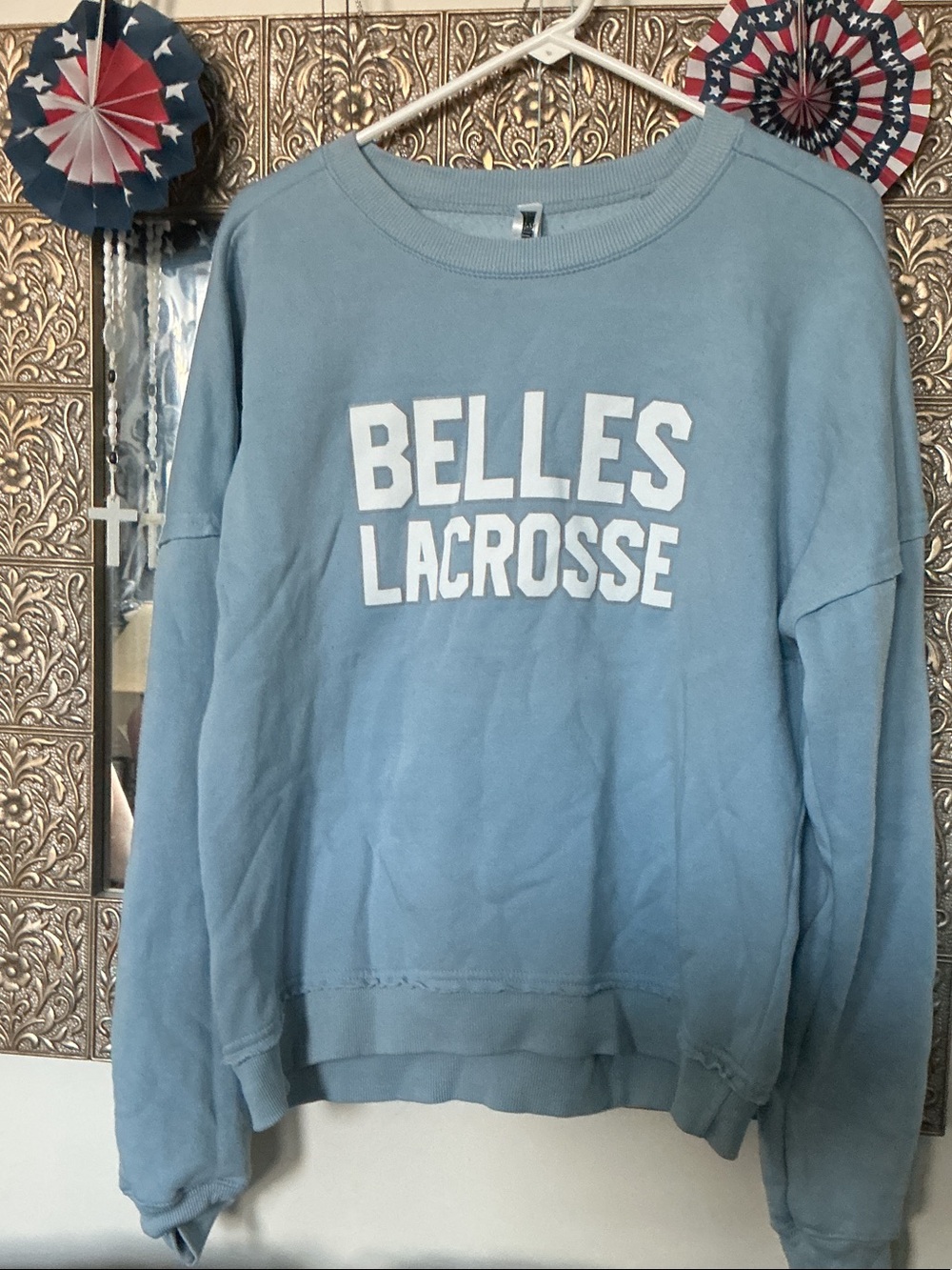 Belles Lacrosse Crewneck Sweatshirt - Light Blue